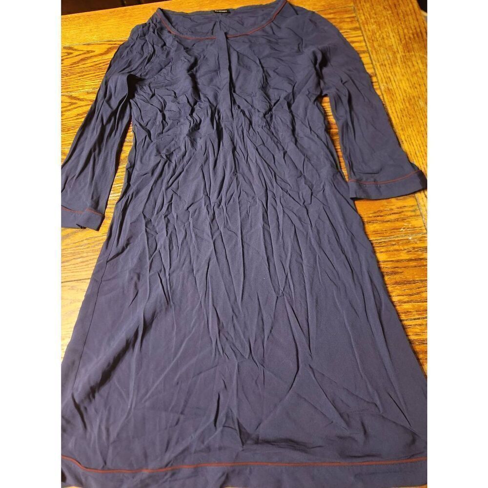 La Perla blue long sleeve viscose night gown sz Medium